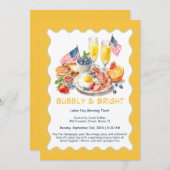 労働日ミモサブランチ招待状 – 愛国的 招待状 (正面/裏面)