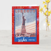 労働日レトロヴィンテージ自由カード像 カード (黄色い花)