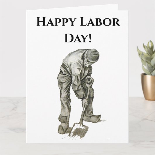 労働日ヴァンゴッホ労働者スケッチ カード (小さな植物)