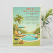 労働日ヴィンテージBBQ&プールパーティの招待状 招待状 (スタンド正面)