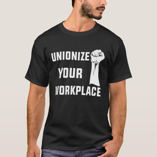労働日労働者が職場を統一 Tシャツ (正面)