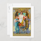 労働日女性法務の土産労働者 ポストカード (正面/裏面)