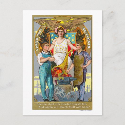 労働日女性法務の土産労働者 ポストカード (正面)