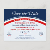 労働日家族懇親会、パーティー保存日付 案内ポストカード (正面)