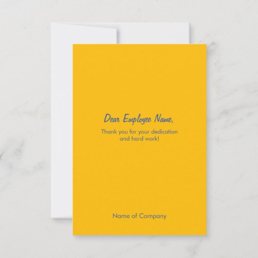 労働日従業員スタッフ評価感謝していUカード サンキューカード (裏面)