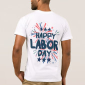 労働日愛国的な幸せ Tシャツ (裏面)