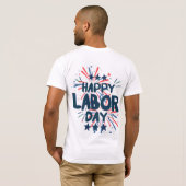 労働日愛国的な幸せ Tシャツ (裏面フル)