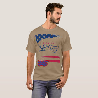 労働日愛国的な幸せ Tシャツ