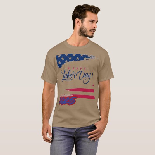 労働日愛国的な幸せ Tシャツ (正面フル)