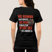 労働日2024労働者パーティーTシャツデザイン トライブレンドTシャツ (裏面)