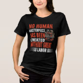 労働日2024労働者パーティーTシャツデザイン トライブレンドTシャツ (正面)