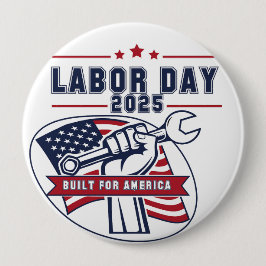 労働日2025年米国拳 缶バッジ