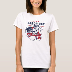 労働日2025年米国拳 Tシャツ
