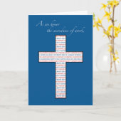 労働日，キリスト教十字架，赤，白，青 カード (黄色い花)