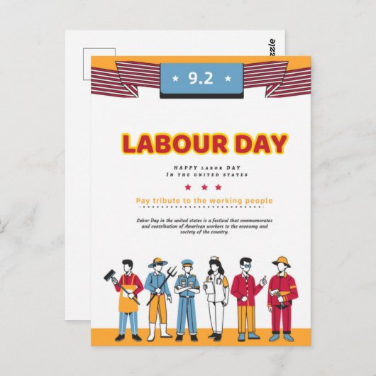 労働日 ポストカード (正面/裏面)