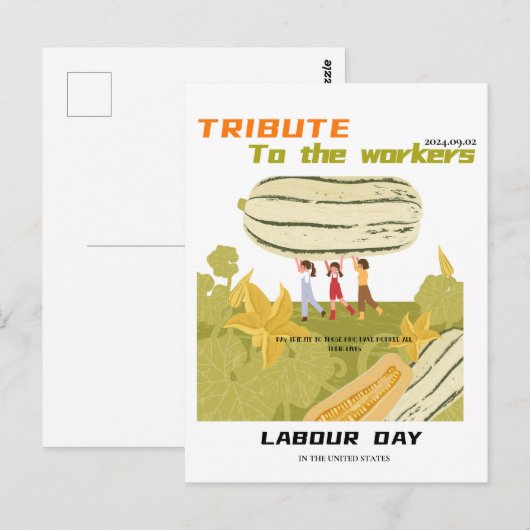 労働日 ポストカード (正面/裏面)