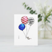 労働日 – 吹飛んでいる気球のあるマウス。 ポストカード (スタンド正面)