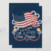 労働日：少数の人々による多くの仕事 サンキューカード (正面/裏面)