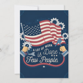 労働日：少数の人々による多くの仕事 サンキューカード