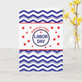 労働日、愛国的シェブロンストライプ、スターRW&B カード (黄色い花)