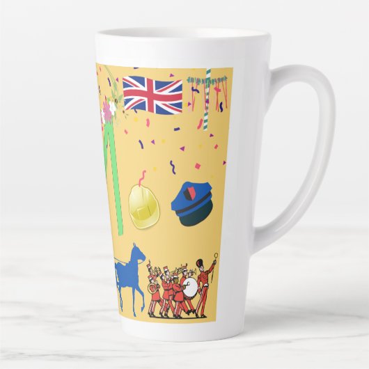 労働日 – 英国のテーマ-お祝いギフト カフェラテマグ (右)
