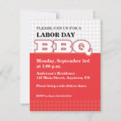 労働日BBQへの招待 招待状 (正面)