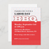 労働日BBQへの招待 招待状 (正面/裏面)