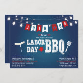 労働日BBQパーティの招待状 招待状 (正面/裏面)