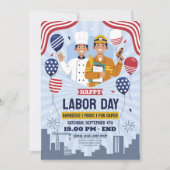 労働日BBQパーティの招待状 招待状 (正面)
