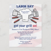 労働日BBQパーティーファミリーサマーグリルブラスト ポストカード (正面)