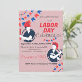 労働日BBQパーティー労働者愛国的な夏 招待状 (スタンド正面)
