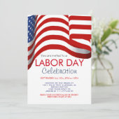 労働日BBQパーティー労働者米国国旗 招待状 (スタンド正面)