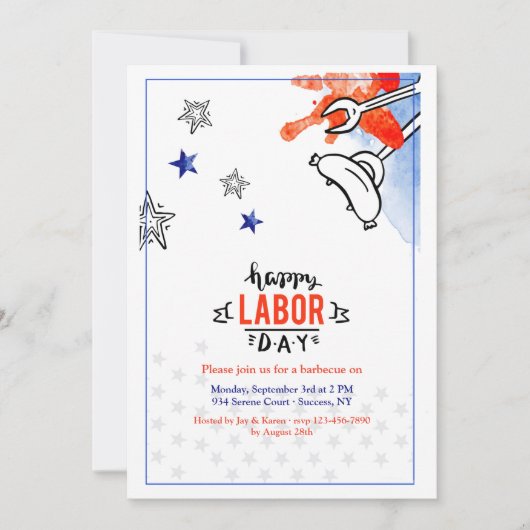 労働日BBQ 2招待状 招待状 (正面)