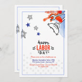 労働日BBQ 2招待状 招待状 (正面/裏面)