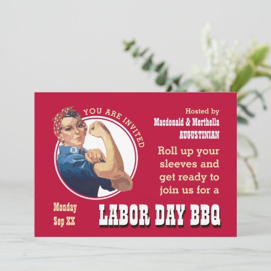 労働日BBQ Rosie Riveter 招待状 (スタンド正面)