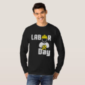 労働日Happy Union Worker Engineer Tools Tシャツ (正面フル)