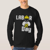 労働日Happy Union Worker Engineer Tools Tシャツ (正面)