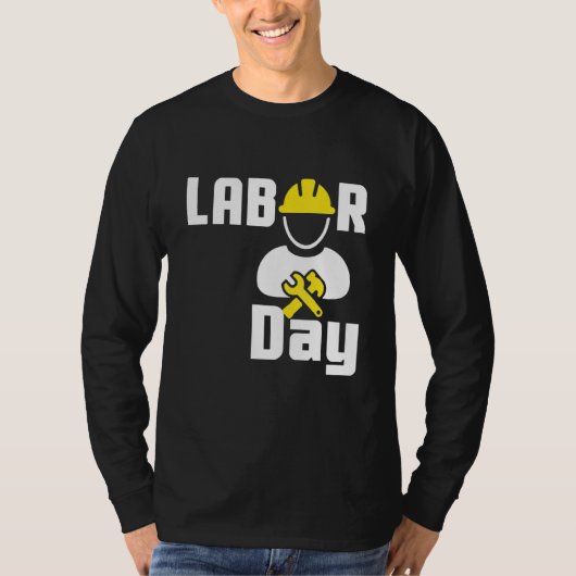 労働日Happy Union Worker Engineer Tools Tシャツ (正面)