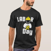 労働日Happy Union Worker Engineer Tools Tシャツ (正面)