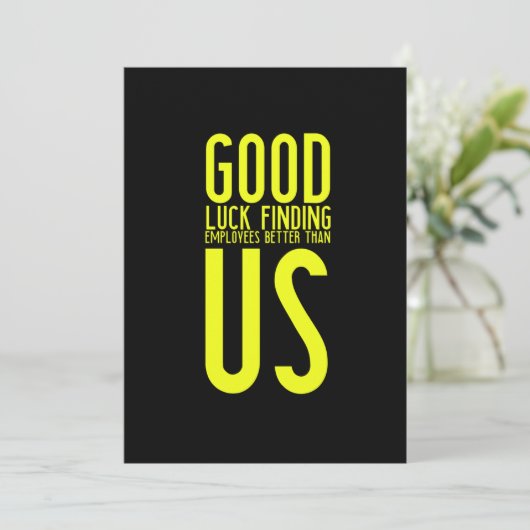 労働者おもしろい、従業員、またはファイ離れの贈り物 サンキューカード (スタンド正面)