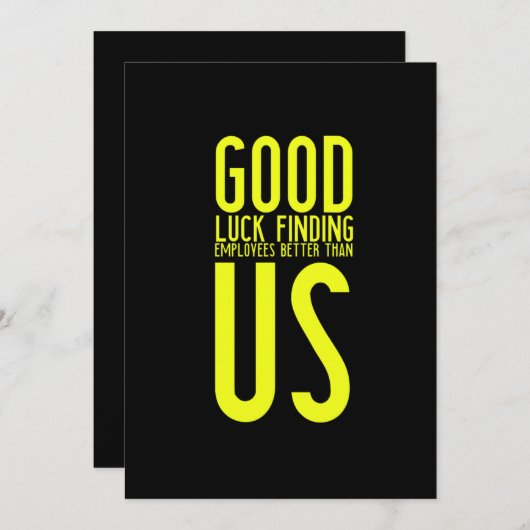 労働者おもしろい、従業員、またはファイ離れの贈り物 サンキューカード (正面/裏面)