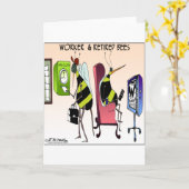 労働者および退職したな蜂 カード (黄色い花)