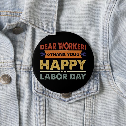 労働者さんへ 感謝を込めて 労働者の日 お疲れ様 缶バッジ (インサイチュ)