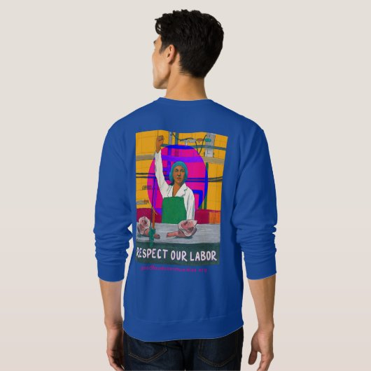 労働者のクルーネックの汗シャツを尊重ユニセックスする スウェットシャツ (裏面フル)