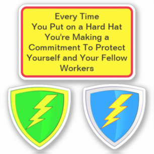 労働者の安全ことわざ- HardHat 保護 シール