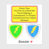 労働者の安全ことわざ- HardHat 保護 シール (シート)