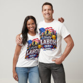 労働者の日おめでとう – 勤勉と献身 アメリカ愛 Tシャツ (ユニセックス)