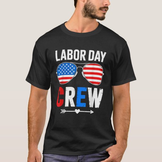 労働者の日のお祝いクルー 愛国 労働者の日のお祝い ヴィンテージ Tシャツ (正面)