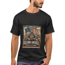 労働者の日のアメリカ建設Tシャツ