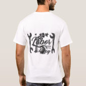 労働者の日のメカニックデザインTシャツ Tシャツ (裏面)